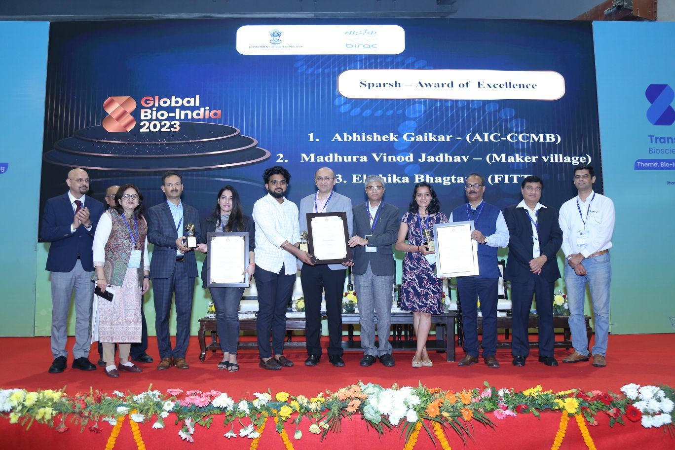 Global Bio-India 2023 SPARSH award ceremony photo